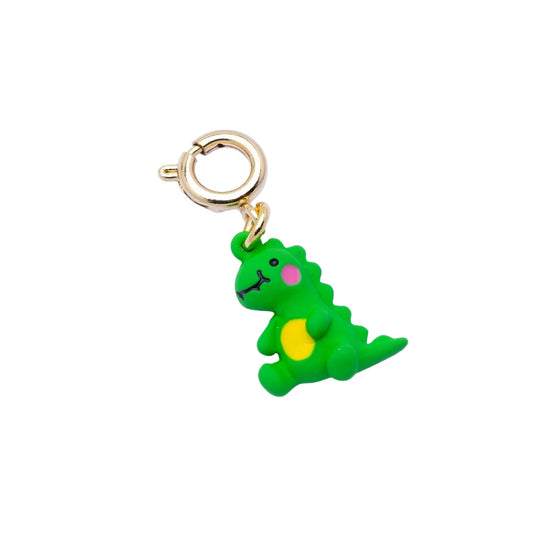 Green Dinosaur Enamel Charm
